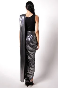 431-88 By Shweta Kapur Black Waterfall Sari -Inca Style Shop 0702sk03 3