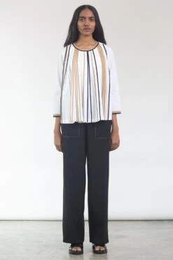 Bodice Top-stitch Black Trouser