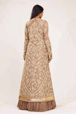 Nakul Sen Brown & Gold Embellished Jacket Set 9 Nakul Sen Brown & Gold Embellished Jacket Set -Inca Style Shop 1029 5