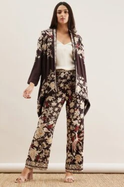 PATINE Brown Parsi Gara Embroidered Shrug