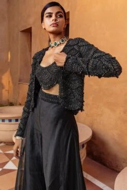 Ridhima Bhasin Black Embellished Jacket Set 11 Ridhima Bhasin Black Embellished Jacket Set -Inca Style Shop 12052023rb01 5