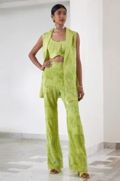 Mishru Lime Green Lesly Blazer Set