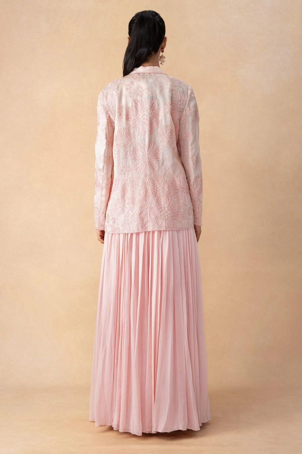 Mishru Pink Embellished Jacket Set 5 Mishru Pink Embellished Jacket Set - Image 5