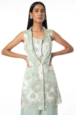 Mishru Green Floral Embroidered Cape Set 8 Mishru Green Floral Embroidered Cape Set -Inca Style Shop 1311mis2 4