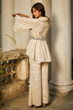 Twenty Nine Ivory Mirrorwork Flared Jacket 10 Twenty Nine Ivory Mirrorwork Flared Jacket -Inca Style Shop 13323tn2 4