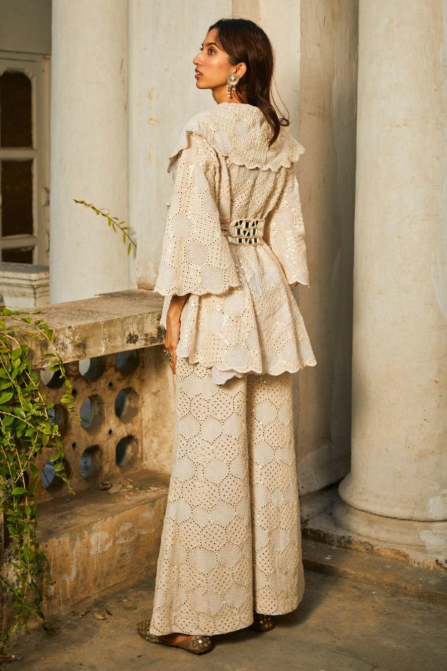 Twenty Nine Ivory Mirrorwork Flared Jacket 7 Twenty Nine Ivory Mirrorwork Flared Jacket - Image 7