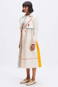 Kshitij Jalori Coconut Sorbet Trench Coat -Inca Style Shop 1404kj14 4