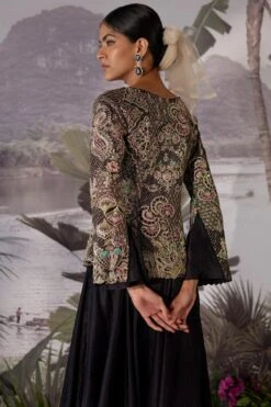 Mrunalini Rao Black Hand Embroidered Jacket Set -Inca Style Shop 140723mr03 5