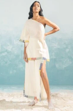 Ikai Ivory Nile High Slit Pants