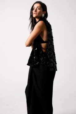 431-88 By Shweta Kapur Black Hand Embroidered Beaded Jacket 6 431-88 By Shweta Kapur Black Hand Embroidered Beaded Jacket -Inca Style Shop 1411sk7 3