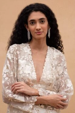 Aikeyah Ivory Thread Embroidered Jacket Set -Inca Style Shop 142aik5 4