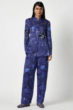 Payal Pratap Navy Bogor Printed Pants