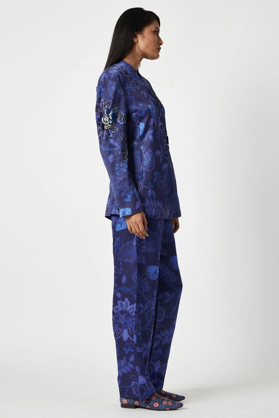 Payal Pratap Navy Bogor Printed Pants 2 Payal Pratap Navy Bogor Printed Pants - Image 2