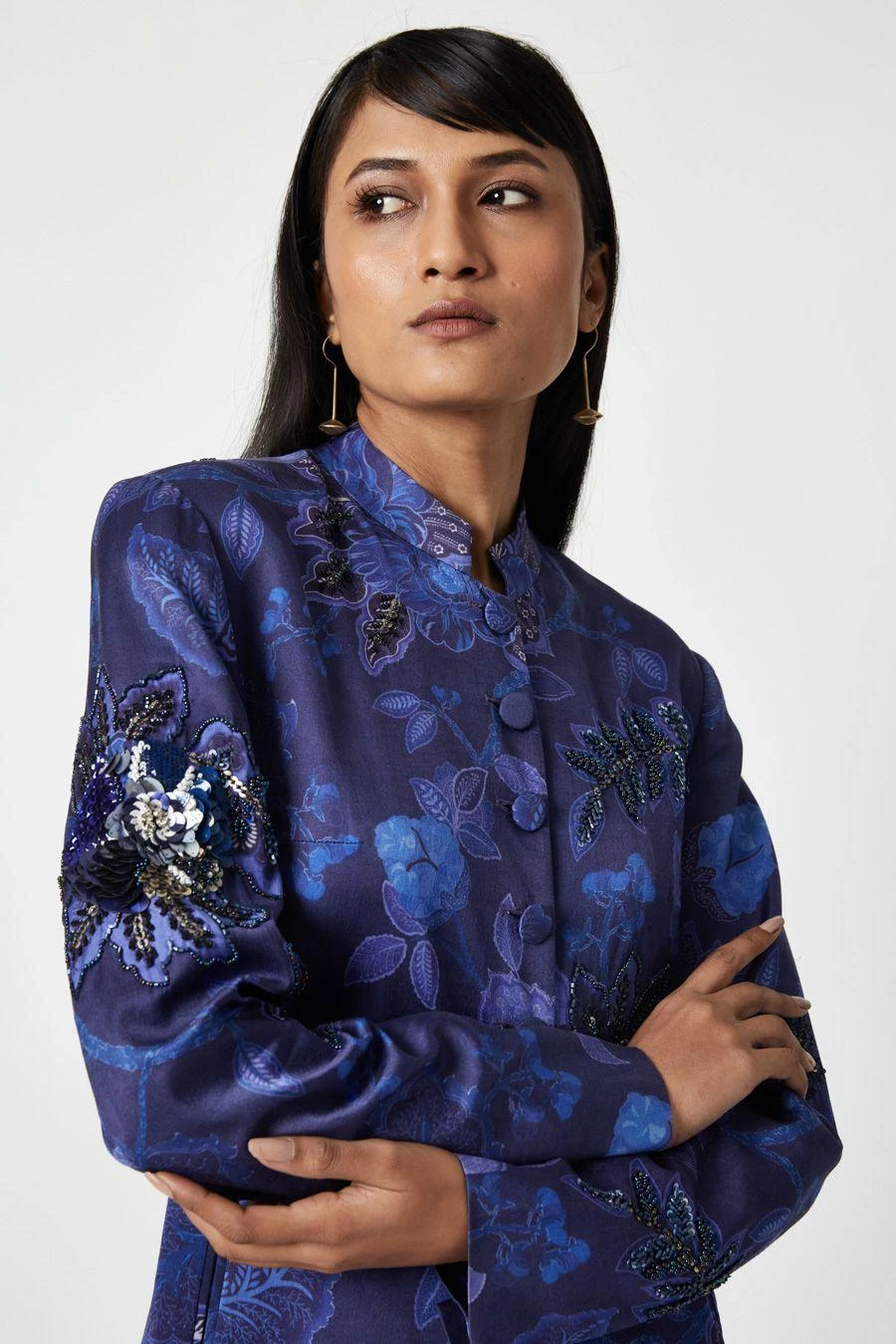 Payal Pratap Navy Bogor Printed Pants 3 Payal Pratap Navy Bogor Printed Pants - Image 3