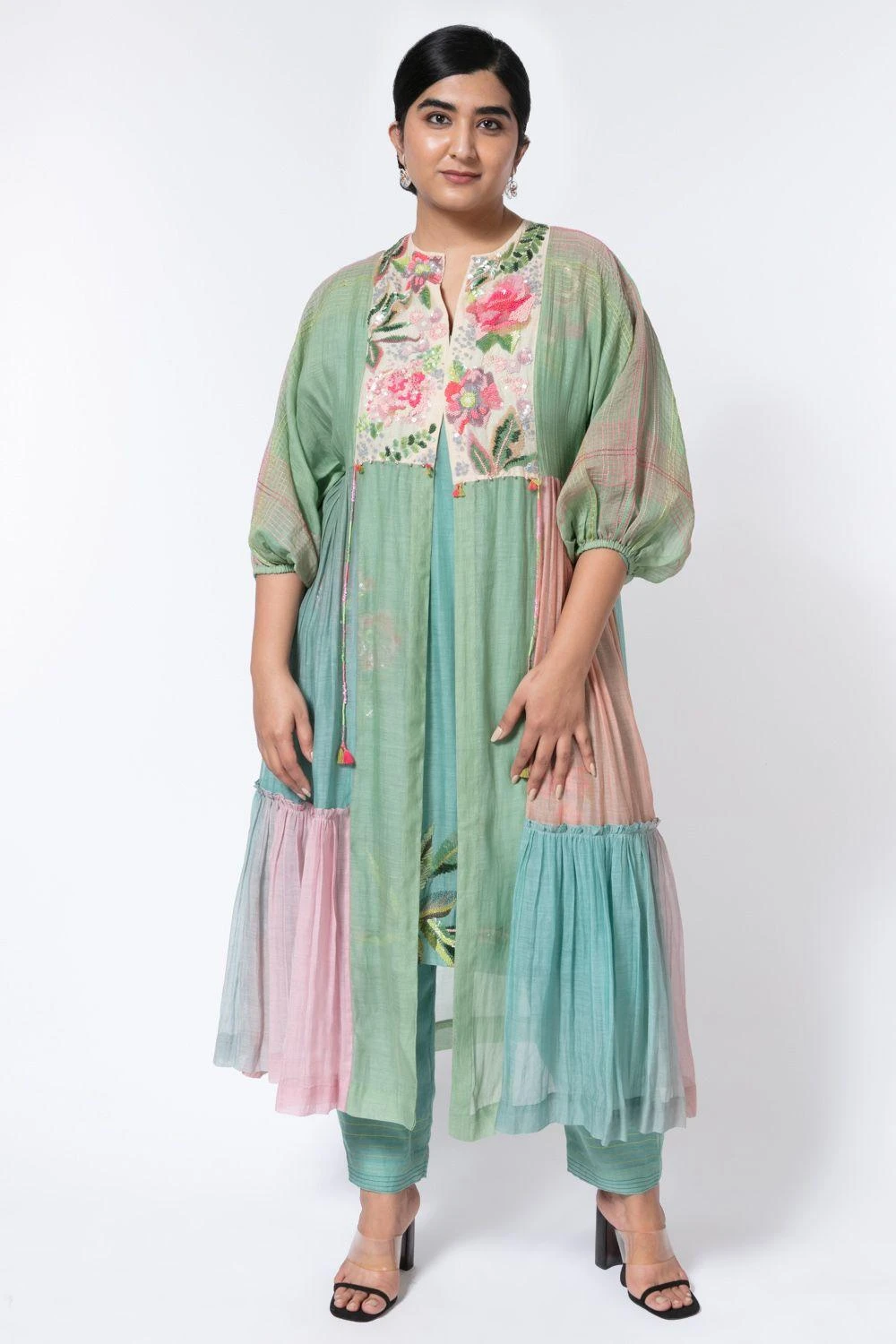 Half Full Curve Chanderi Patchwork Overlay 1 Half Full Curve Chanderi Patchwork Overlay