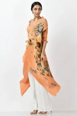 Kiran Uttam Ghosh Mango Sunflower Printed Kurta