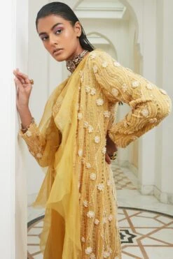Ridhima Bhasin Sunrise Yellow Lucknowi Embroidered Jacket Set -Inca Style Shop 165rb13 3