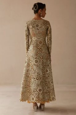 Varun Nidhika Gold Floral Embellished Jacket Set 5 Varun Nidhika Gold Floral Embellished Jacket Set -Inca Style Shop 172vn17 3