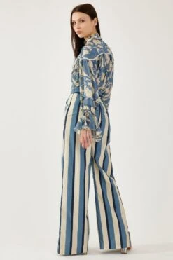 KoAi Sky Blue, Cream And Navy Stripe Pants 7 KoAi Sky Blue, Cream And Navy Stripe Pants -Inca Style Shop 17523ko7 4
