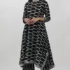 Krishna Mehta Black & White Tie-dye Tunic