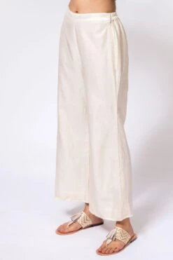 Chandrima Ivory Flared Chanderi Pants -Inca Style Shop 182chnd27 3