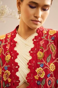 Chandrima Red Threadwork Jacket -Inca Style Shop 20032023ca42 3