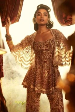 Ridhima Bhasin Beige Hand Embellished Cape Set 8 Ridhima Bhasin Beige Hand Embellished Cape Set -Inca Style Shop 20042023rb09 4