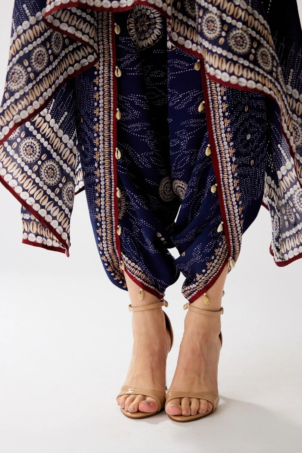 Rajdeep Ranawat Blue Floral Printed Dhoti Pants 3 Rajdeep Ranawat Blue Floral Printed Dhoti Pants - Image 3