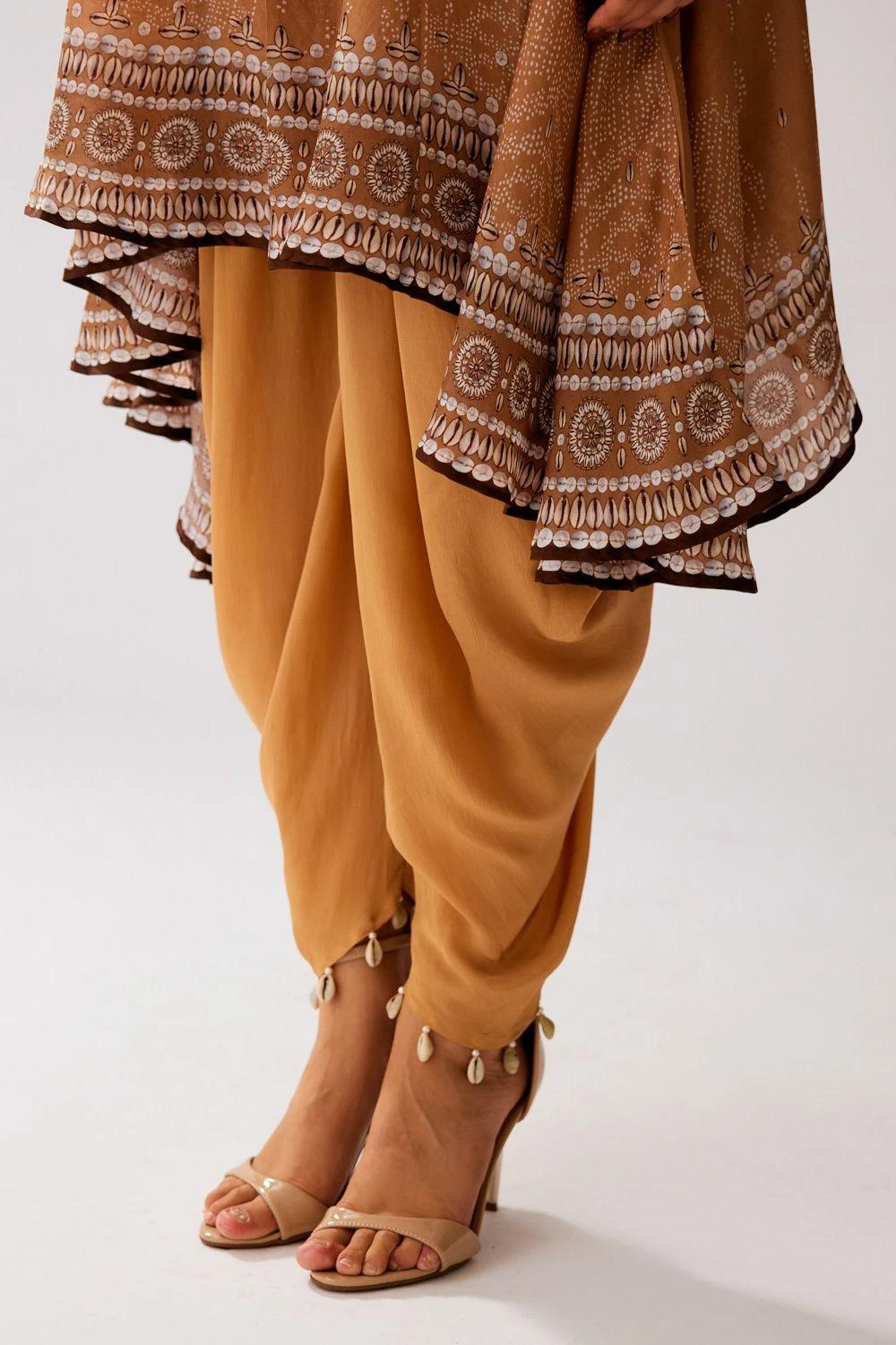Rajdeep Ranawat Caramel Floral Printed Dhoti Pants 5 Rajdeep Ranawat Caramel Floral Printed Dhoti Pants - Image 5