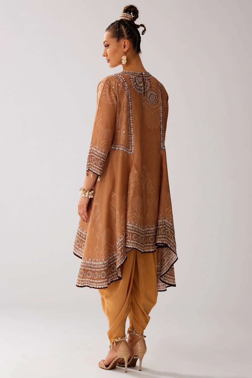 Rajdeep Ranawat Caramel Floral Printed Dhoti Pants 6 Rajdeep Ranawat Caramel Floral Printed Dhoti Pants - Image 6