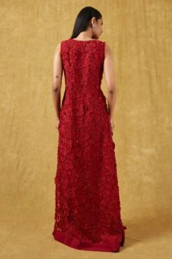 Mishru Red Embellished Jacket Set -Inca Style Shop 201mru2 5