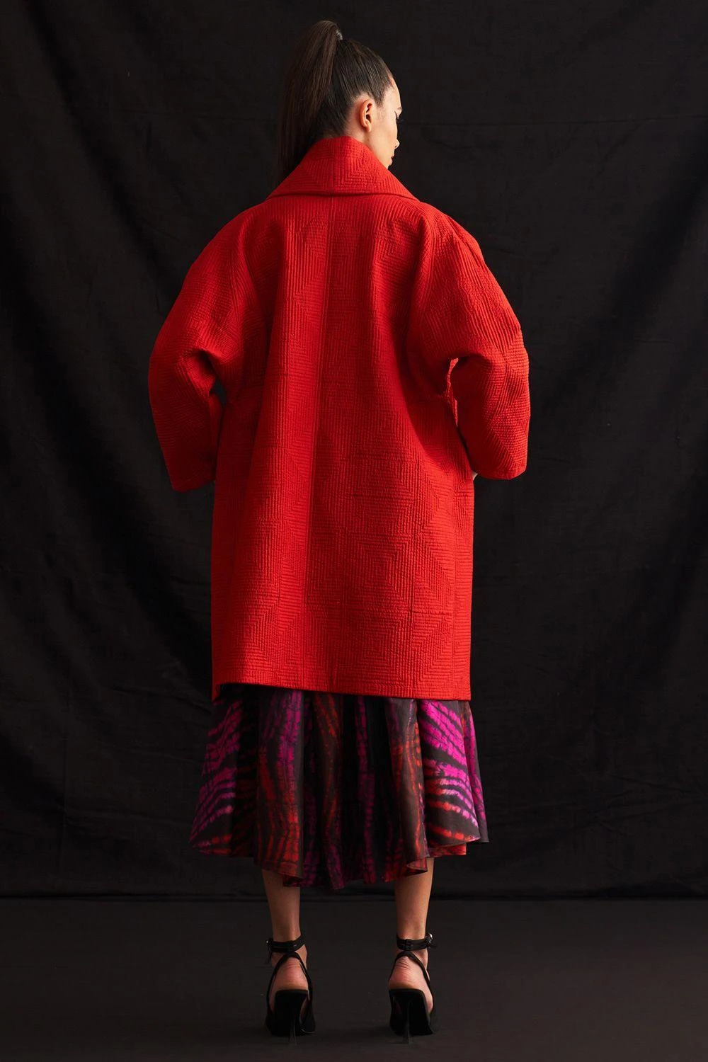 Amrich Keiko Woven Silk Quilted Coat 3 Amrich Keiko Woven Silk Quilted Coat - Image 3