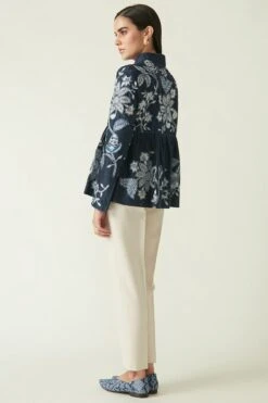 Payal Pratap Navy Jimbaran Embroidered Jacket -Inca Style Shop 2111ppj13 5