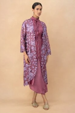 Aikeyah Pink Kamelia Floral Jacket Set