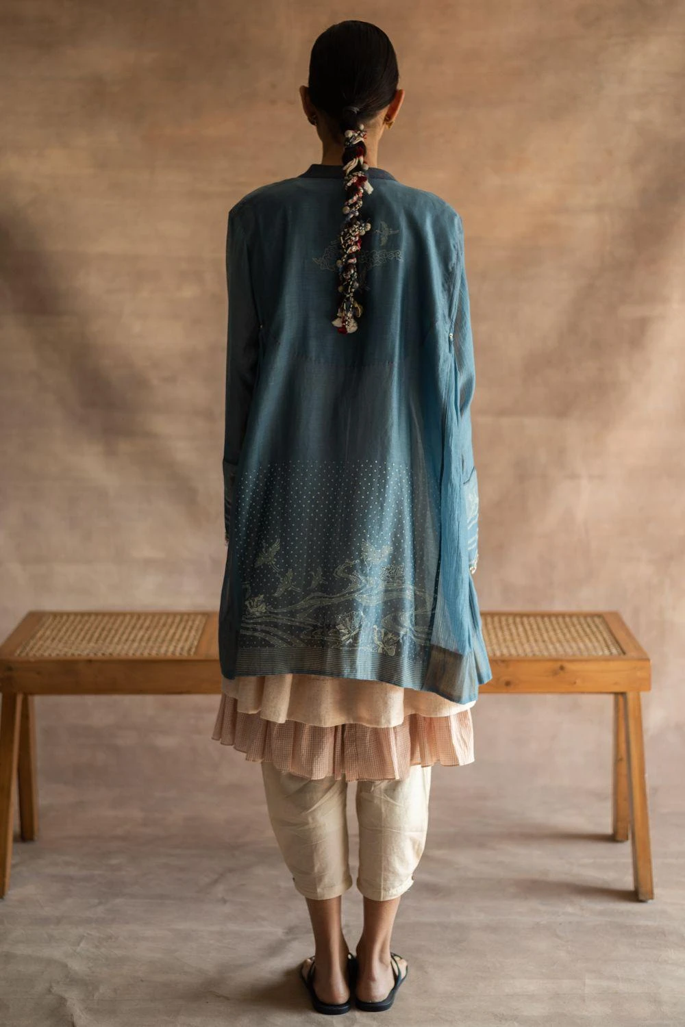 Swatti Kapoor Indigo Hand-block Printed Overlay 5 Swatti Kapoor Indigo Hand-block Printed Overlay - Image 5