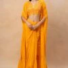 Arpita Mehta Orange Embellished Cape Set