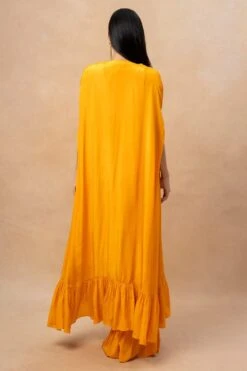Arpita Mehta Orange Embellished Cape Set 9 Arpita Mehta Orange Embellished Cape Set -Inca Style Shop 23623ams6 5