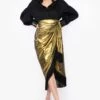 Heirloom By Rara Avis Antique Gold Metallic Wrap Skirt