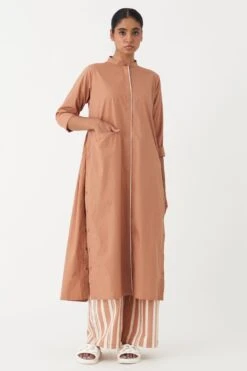 Three Champagne Gathered Jacket