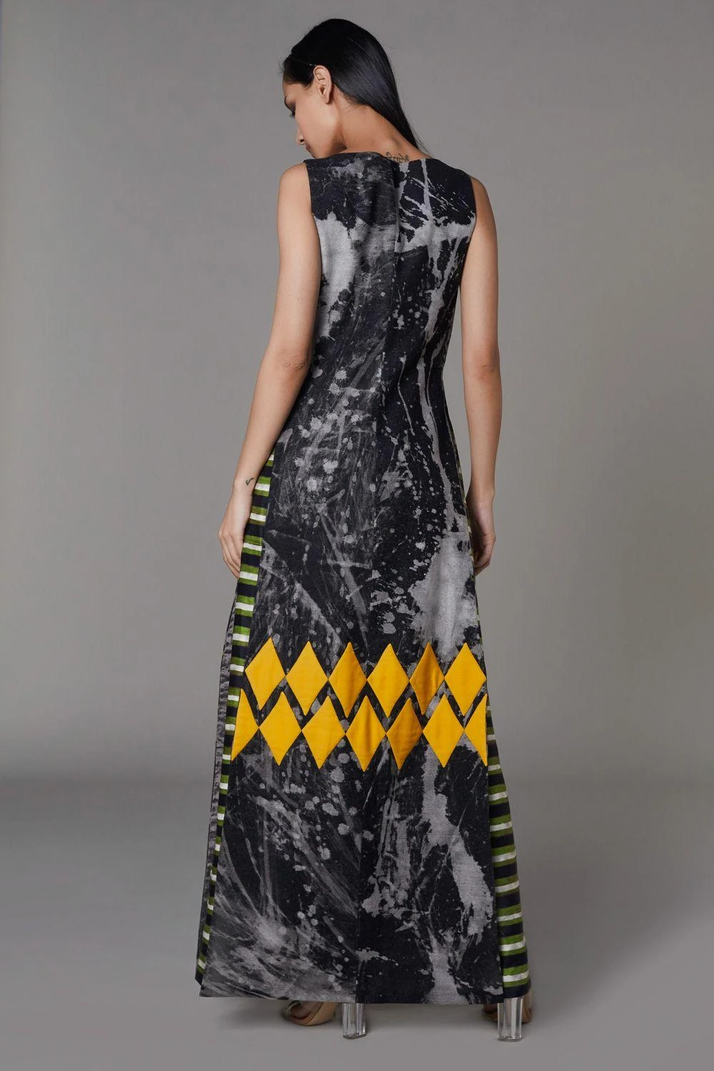 Saaksha & Kinni Marble Print Long Jacket With Patchwork 2 Saaksha & Kinni Marble Print Long Jacket With Patchwork - Image 2