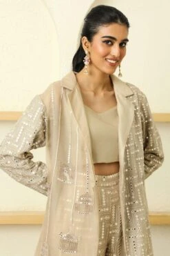 Twenty Nine Grey Notch Collar Long Jacket & Pants Set -Inca Style Shop 254tn6 5