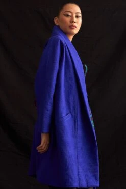 Amrich Keiko Blue Quilted Oversized Coat -Inca Style Shop 25923aml30 3