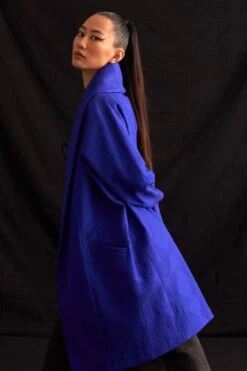 Amrich Keiko Blue Quilted Oversized Coat -Inca Style Shop 25923aml30 4