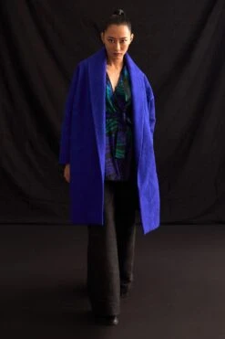 Amrich Keiko Blue Quilted Oversized Coat -Inca Style Shop 25923aml30 5