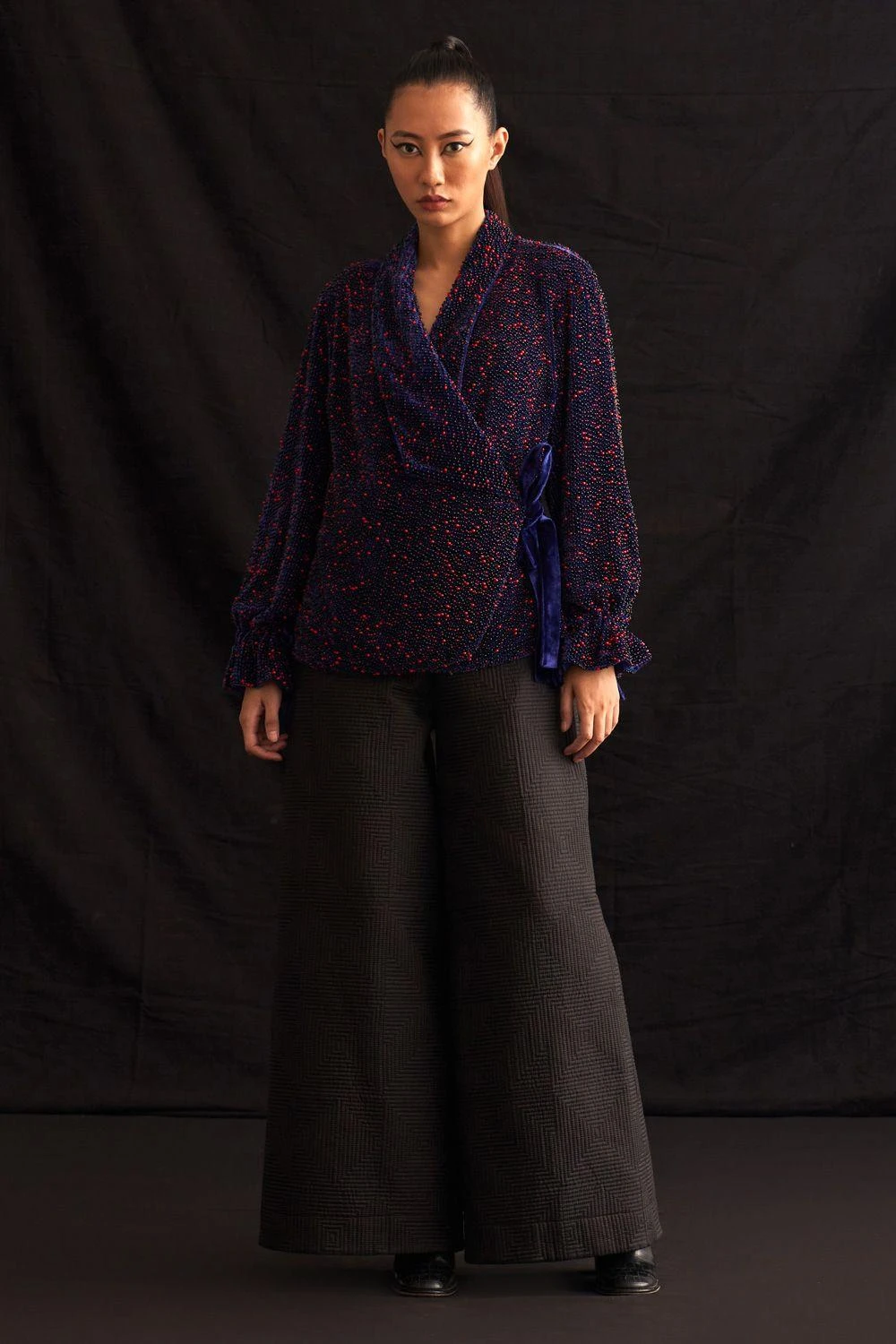 Amrich Beri Hand Embellished Wrap Jacket 1 Amrich Beri Hand Embellished Wrap Jacket