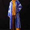 Amrich Blue Hand-crafted Shibori Patterned Trench Coat