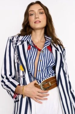 Rara Avis Navy & White Hand Embellished Blazer 7 Rara Avis Navy & White Hand Embellished Blazer -Inca Style Shop 25ra1 3