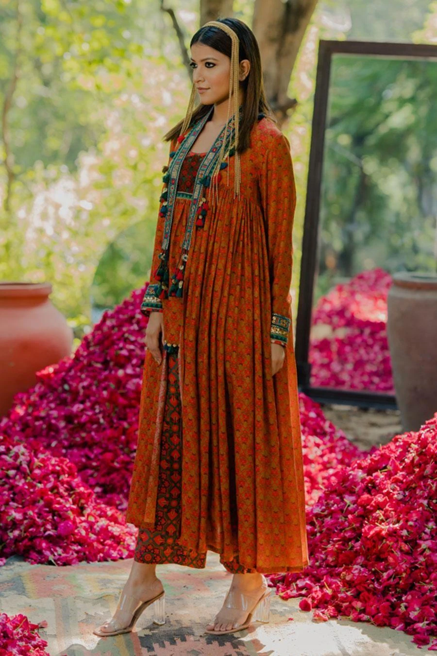 Pooja Keyur Mustard Aari Embroidered Overlay 2 Pooja Keyur Mustard Aari Embroidered Overlay - Image 2