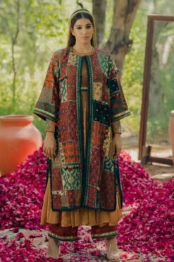 Pooja Keyur Green Meraki Patchwork Jacket