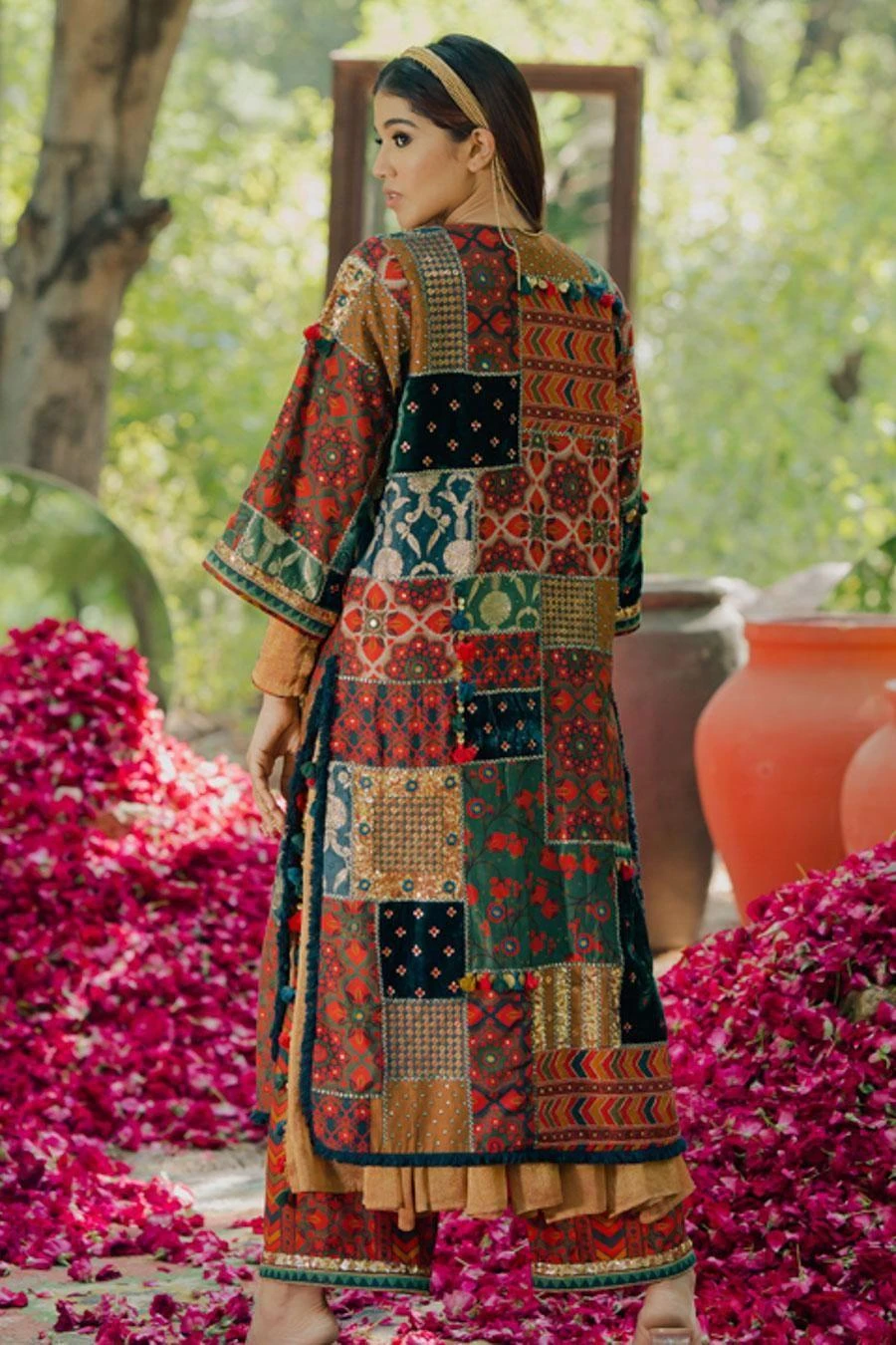 Pooja Keyur Green Meraki Patchwork Jacket 6 Pooja Keyur Green Meraki Patchwork Jacket - Image 6